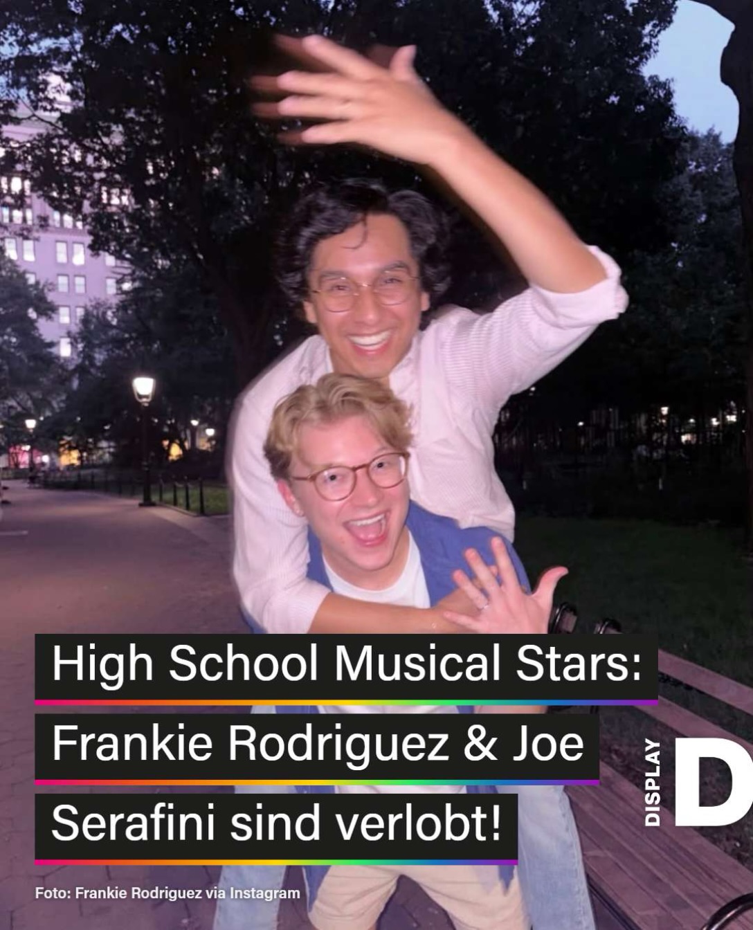 Aus Serienliebe wurde echte Liebe: Frankie Rodriguez und Joe Serafini lernten sich am Set von ‘High School Musical: The Musical: The Series’ kennen, wo sie…