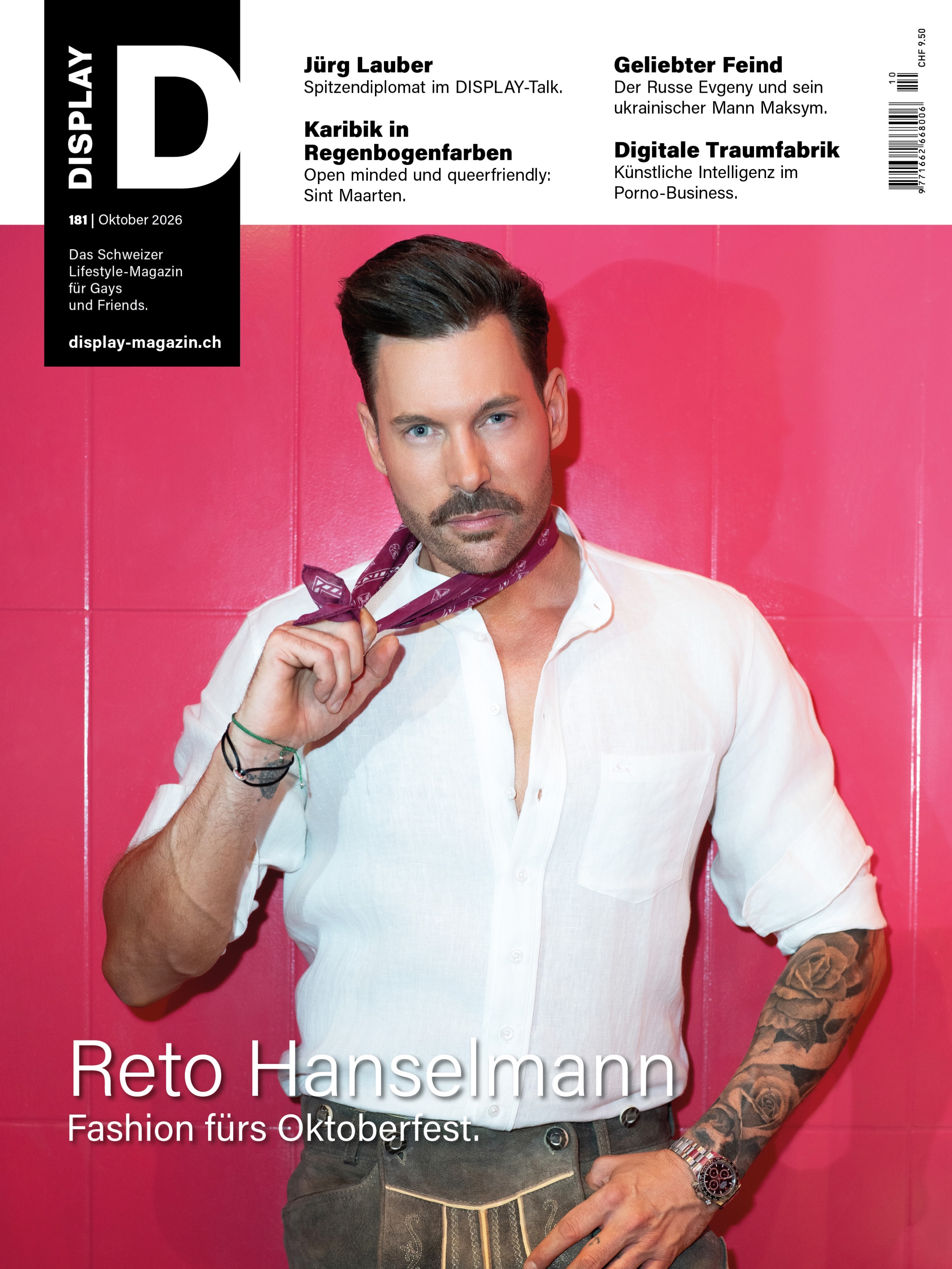 🏳️‍🌈 Die DISPLAY Oktober-Ausgabe ist da! ❤️‍🔥 Coverstar Reto Hanselmann präsentiert HANSELMANNS WIESN COUTURE – mit Stil, Attitude und jeder Menge Glamour! 🍂🔥 Oktoberfest-Fashion trifft…